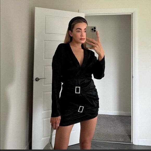 NWT ZARA JEWEL TRIM SATIN EFFECT DRESS - Picture 4 of 11